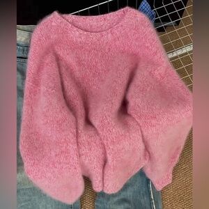 100% brushed cashmere Pink Sweater